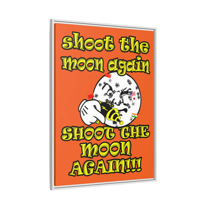 shoot the moon again - framed canvas art (orange)