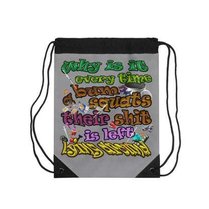 the bum's shit - Drawstring Bag (grey)