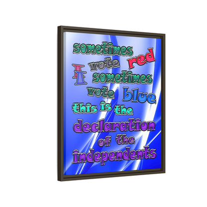 declaration of the independents - framed canvas art (blue-white wave)