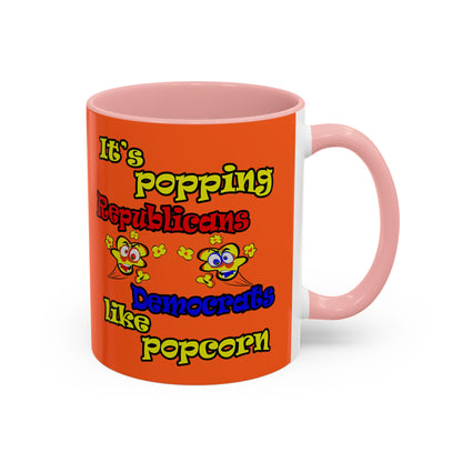 popping like popcorn - Accent Mug (orange)