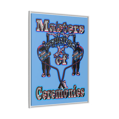 em cee squared - framed canvas art (light blue)