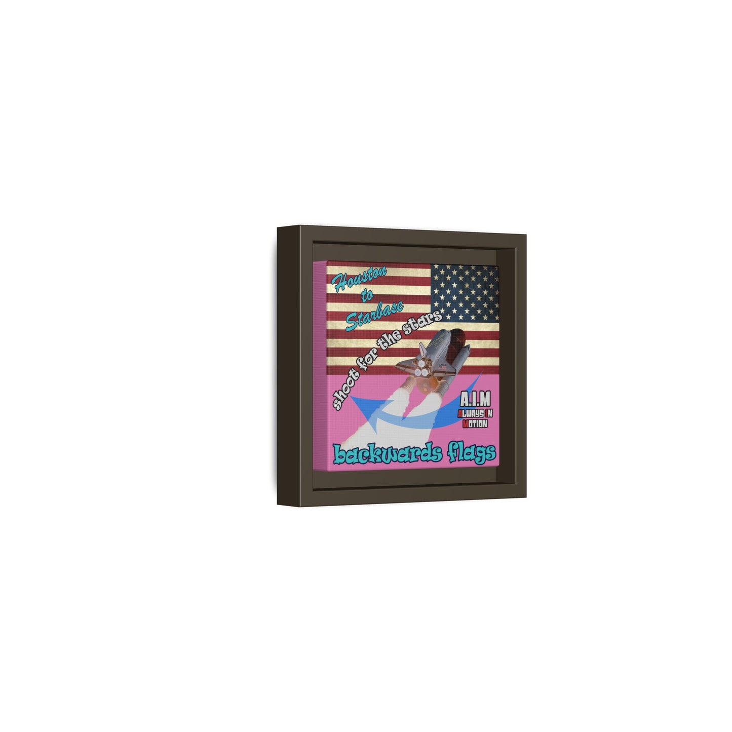 shoot for the stars - framed canvas art (light pink)