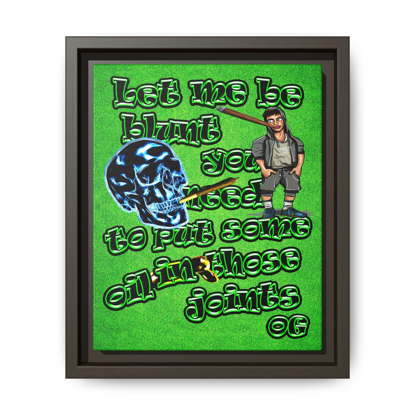 og - framed canvas art (green turf)