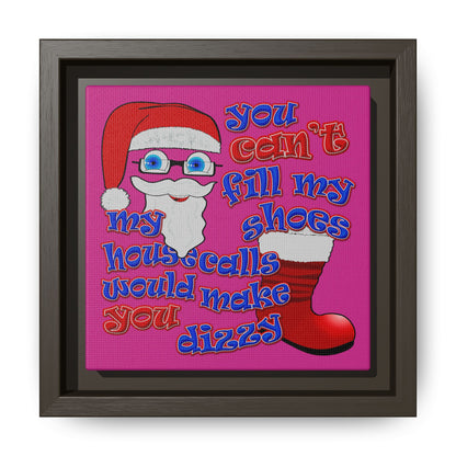santa's shoes - framed canvas art (pink)