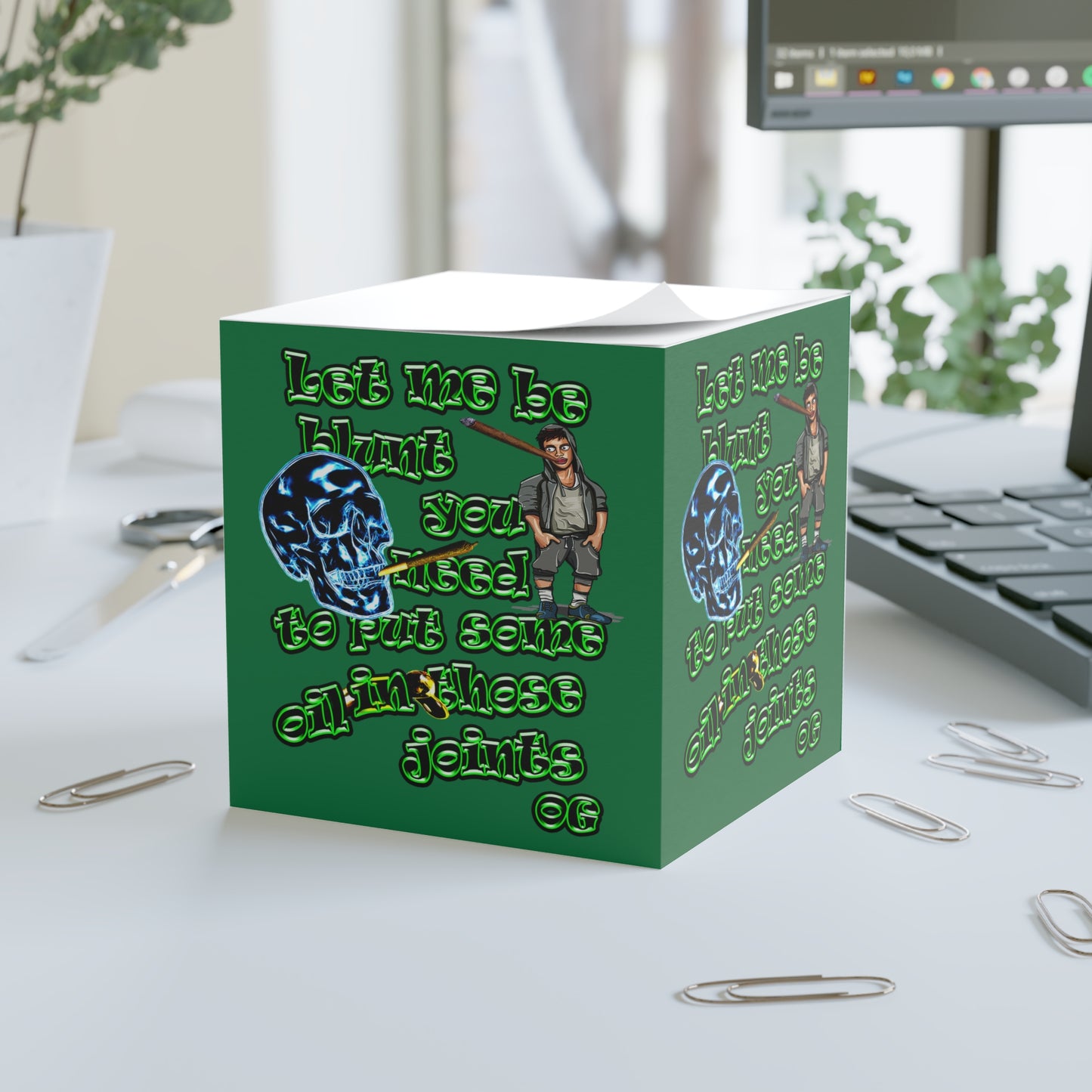 og - note cube (dark green)