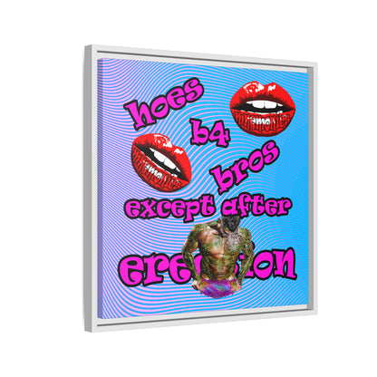 hoes b4 bros - framed canvas art (light blue-purple wave)
