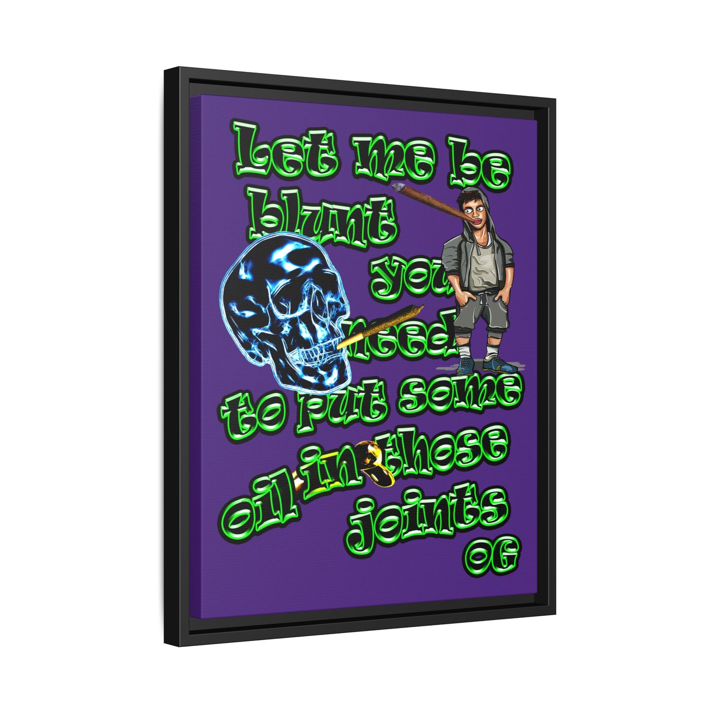 og - framed canvas art (purple)