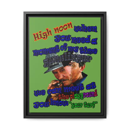 high noon - framed canvas art (green)