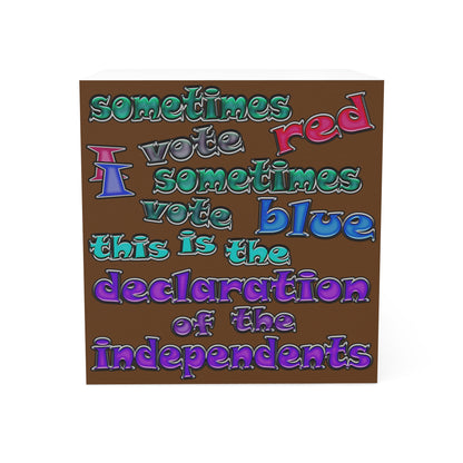 declaration of the independents - note cube (brown)