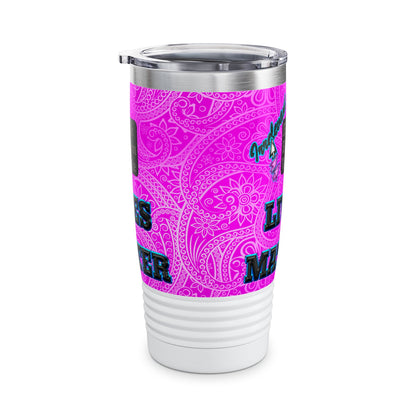 irrelevant - Ringneck Tumbler, 20oz (pink swirl)