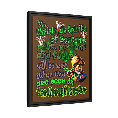 christmas spirits of boston - framed canvas art (brown)