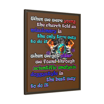 doggystyle - framed canvas art (brown)