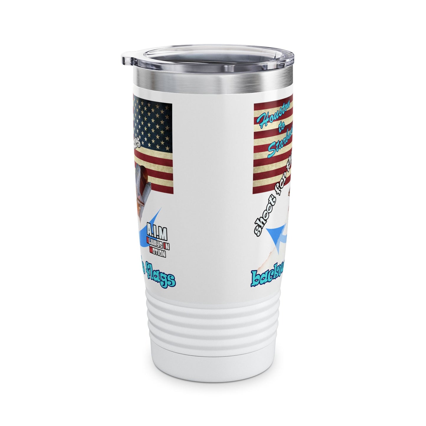 shoot for the stars - Ringneck Tumbler, 20oz (white)