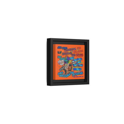 drop the beat - framed canvas art (orange)