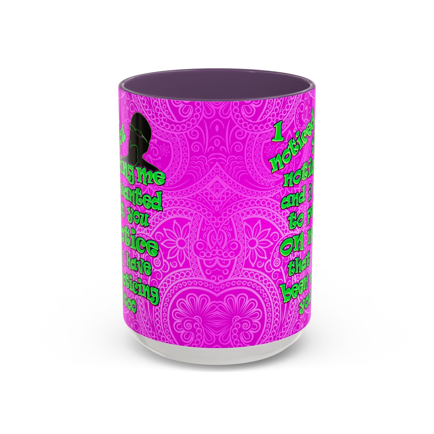 noticed you noticing - Accent Mug (pink swirl)