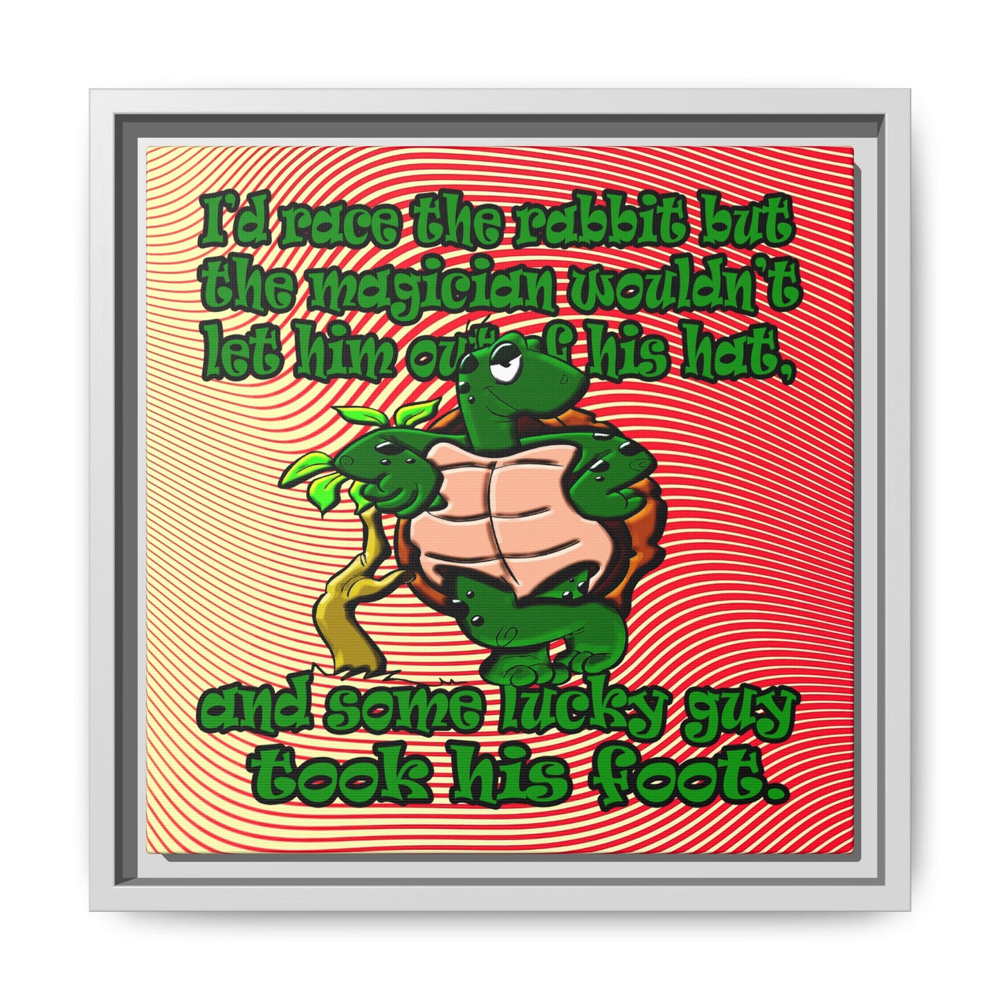 turtle race - framed canvas art (yellow-orange wave)