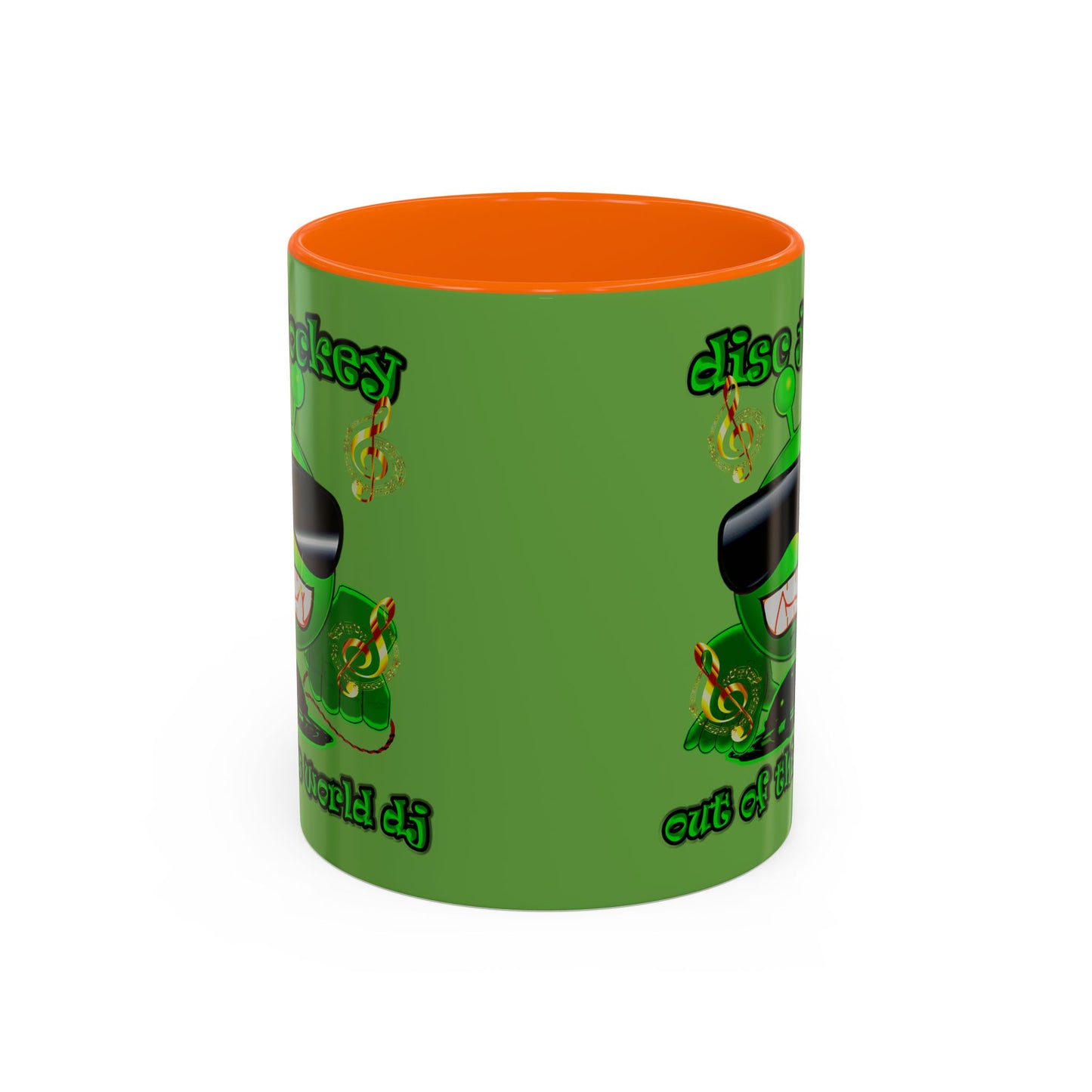 disc jockey - Accent Mug (green)