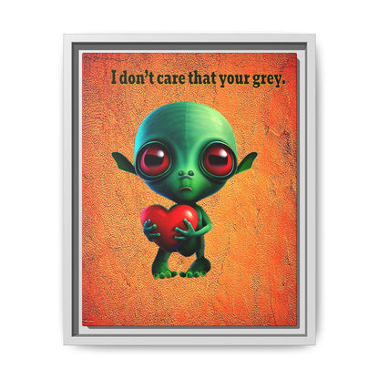 I don't care that your grey - framed canvas art (burnt orange)