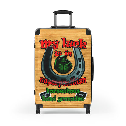 my luck - Suitcase (butterscotch wood finish)