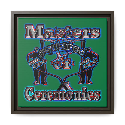 em cee squared - framed canvas art (dark green)