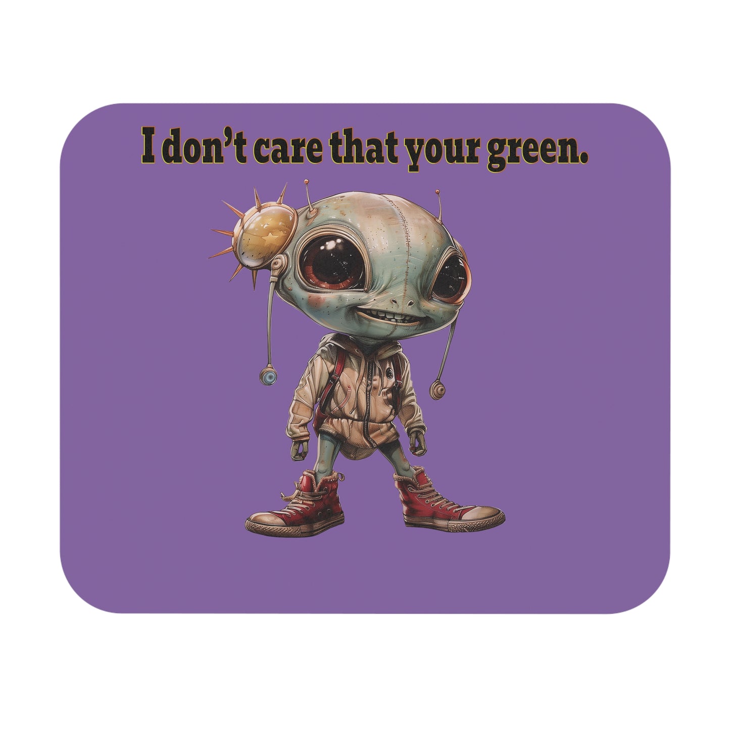 I don't care that your green - Mouse Pad (Rectangle) (light purple)
