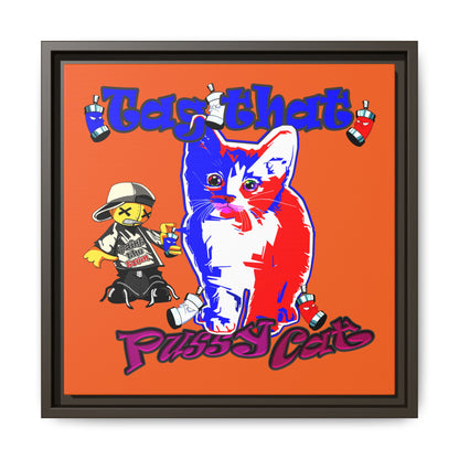 tag that - framed canvas art (orange)
