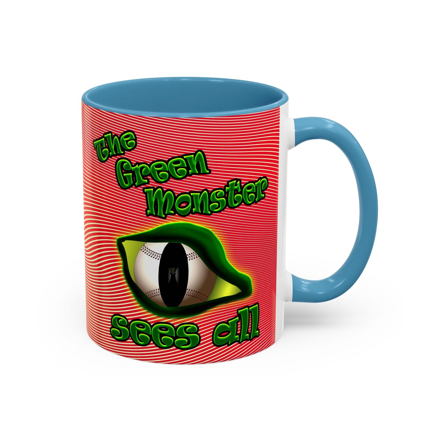 green monster - Accent Mug (yellow-orange wave)