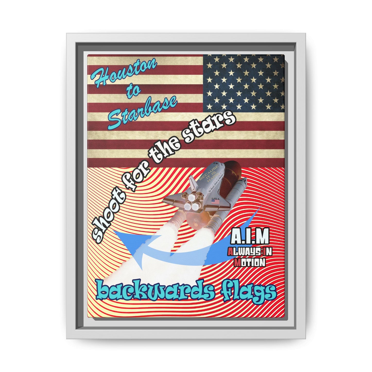 shoot for the stars - framed canvas art (yellow-orange wave)
