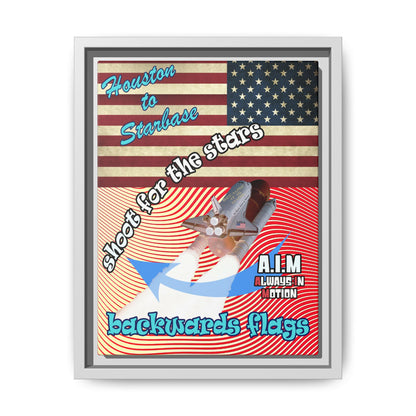 shoot for the stars - framed canvas art (yellow-orange wave)