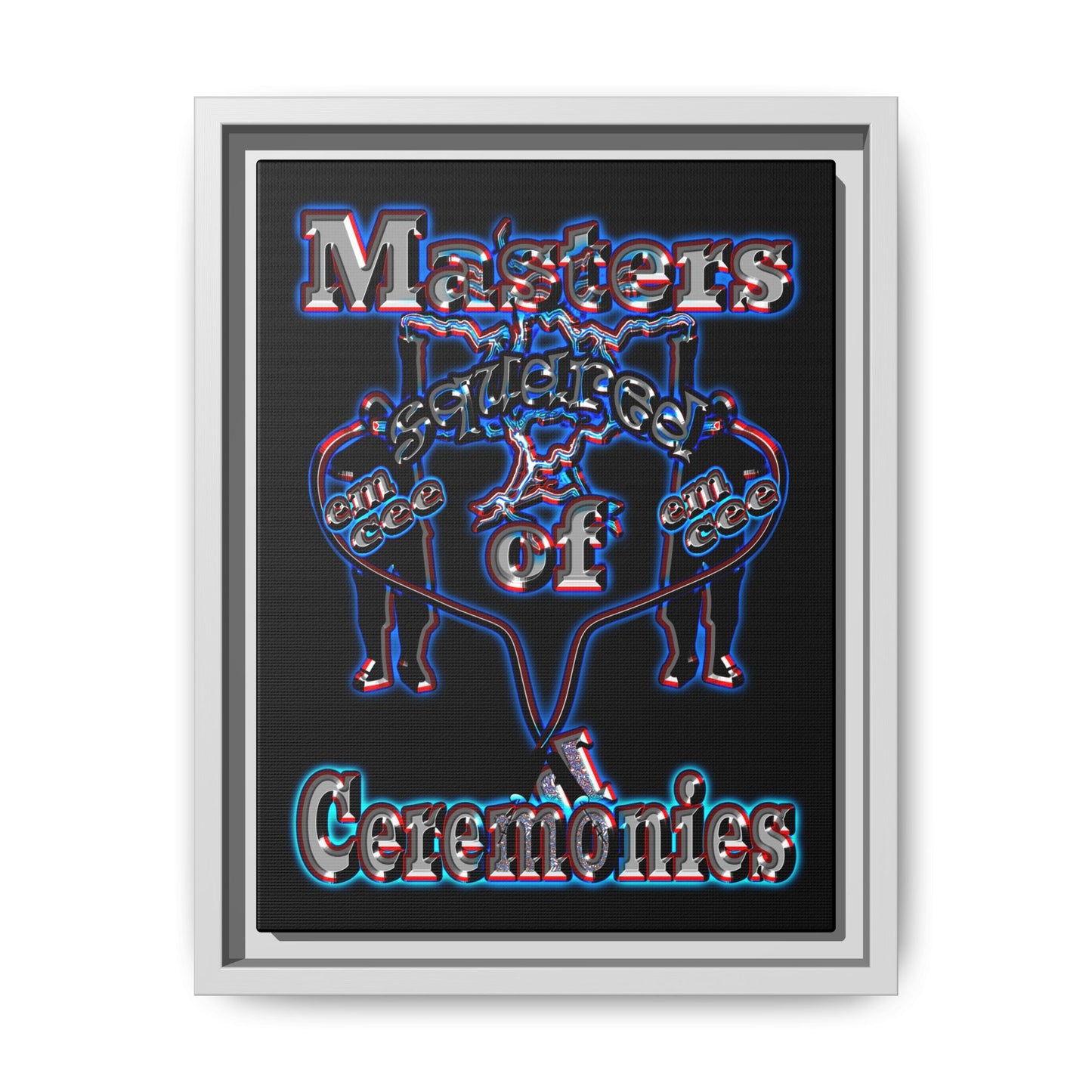 em cee squared - framed canvas art (black)