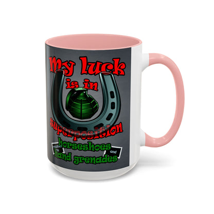 my luck - Accent Mug (grey-light grey)
