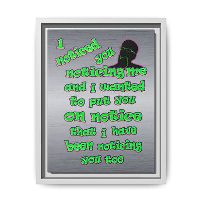 noticed you noticing - framed canvas art (brushed nickel)