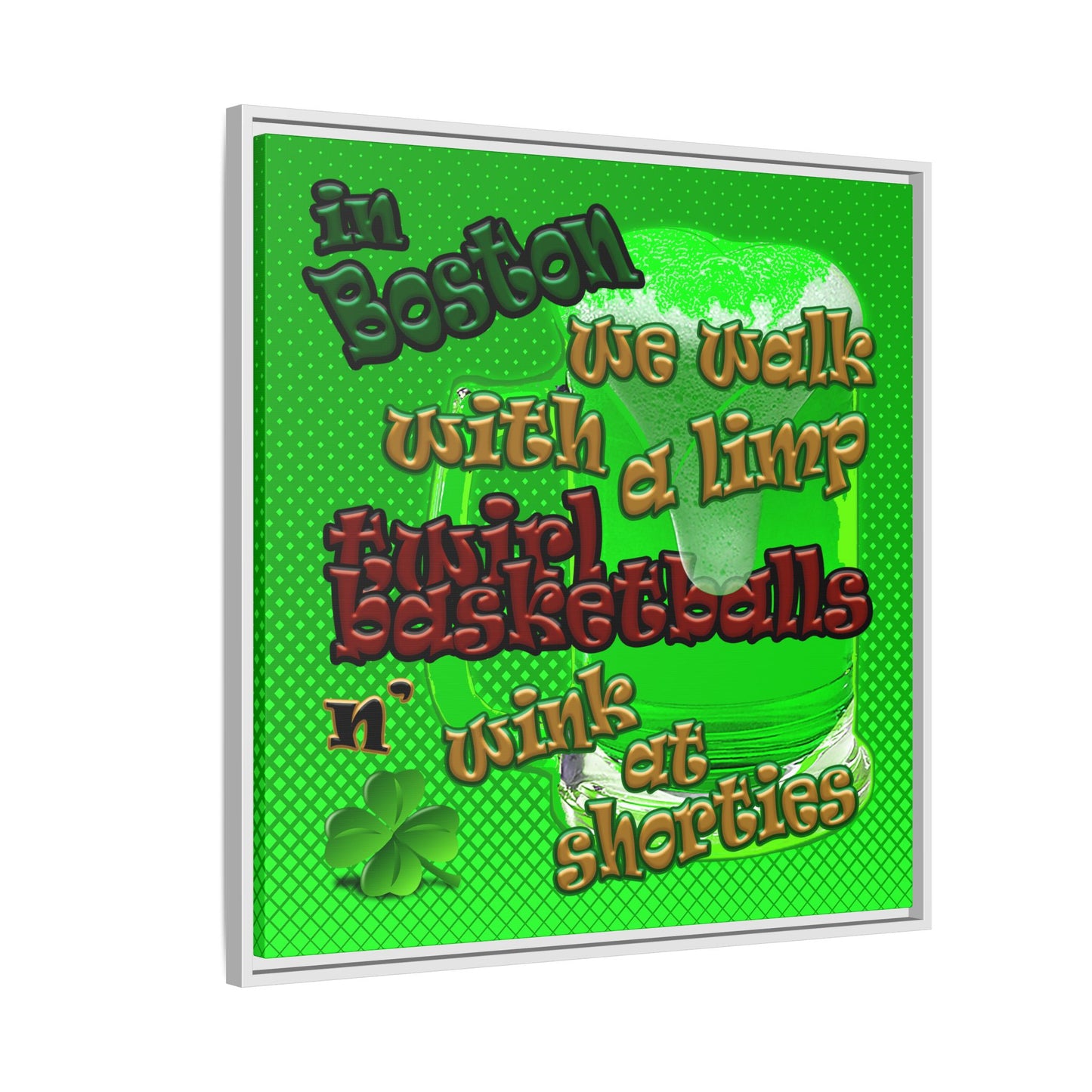 celtics logo - framed canvas art (logo green)