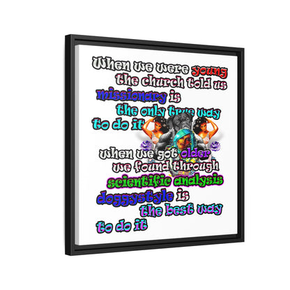 doggystyle - framed canvas art (white)