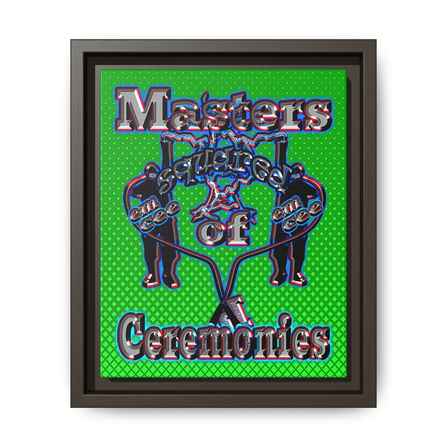 em cee squared - framed canvas art (logo green)