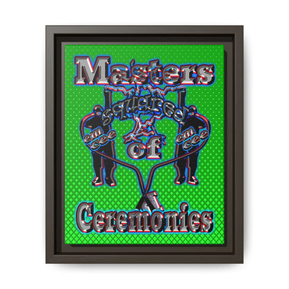 em cee squared - framed canvas art (logo green)