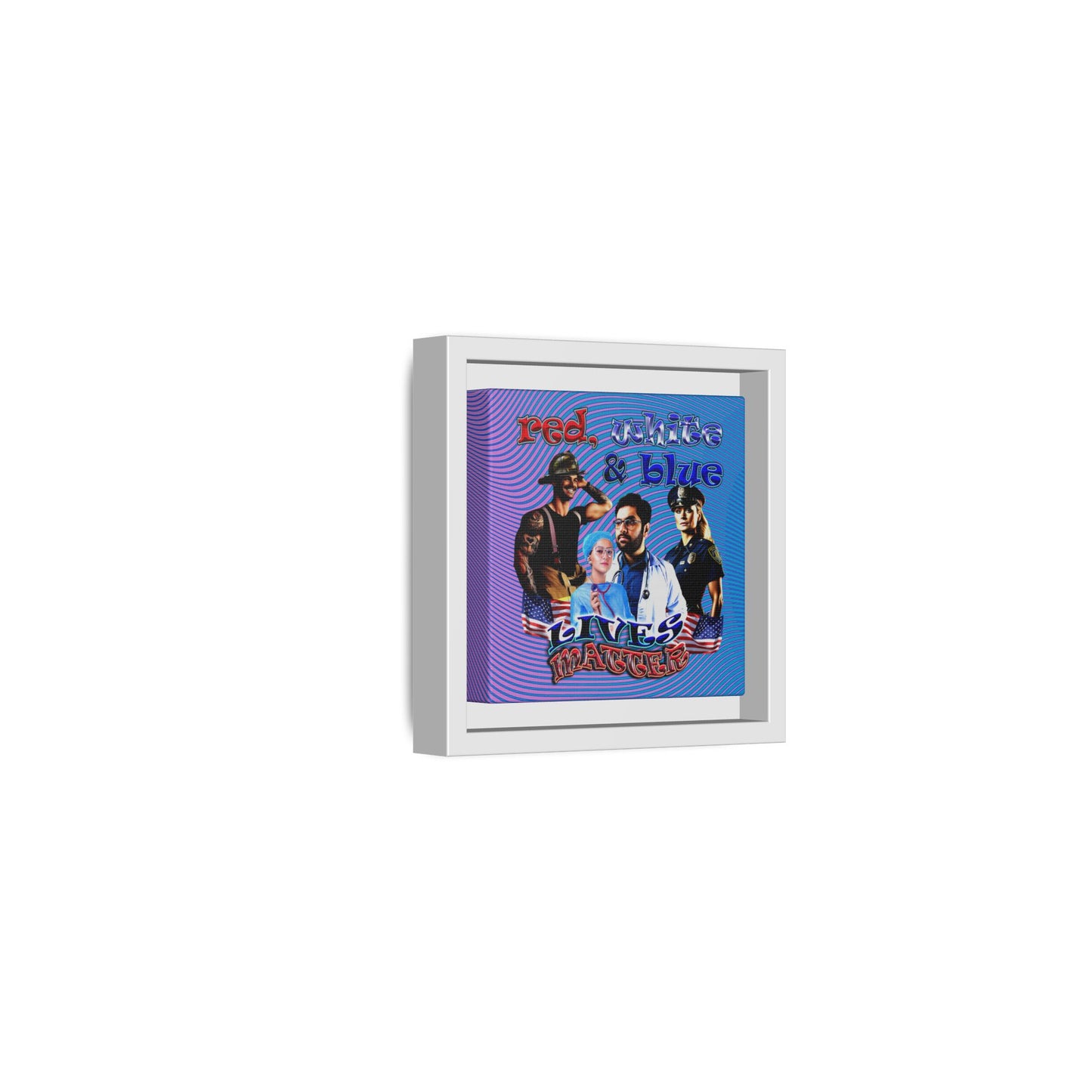 rw&b lives matter - framed canvas art (light blue-purple wave)