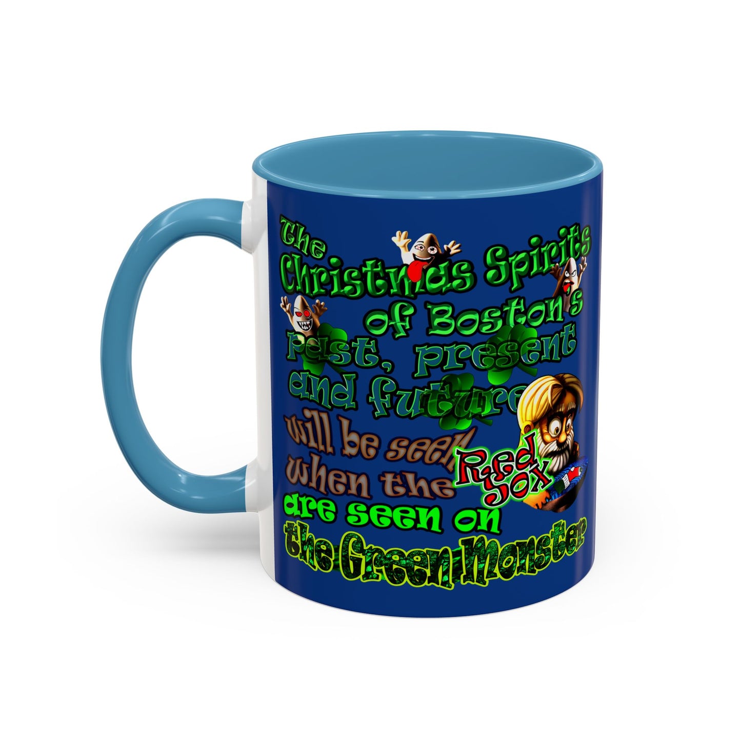 christmas spirits of boston - Accent Mug (dark blue)