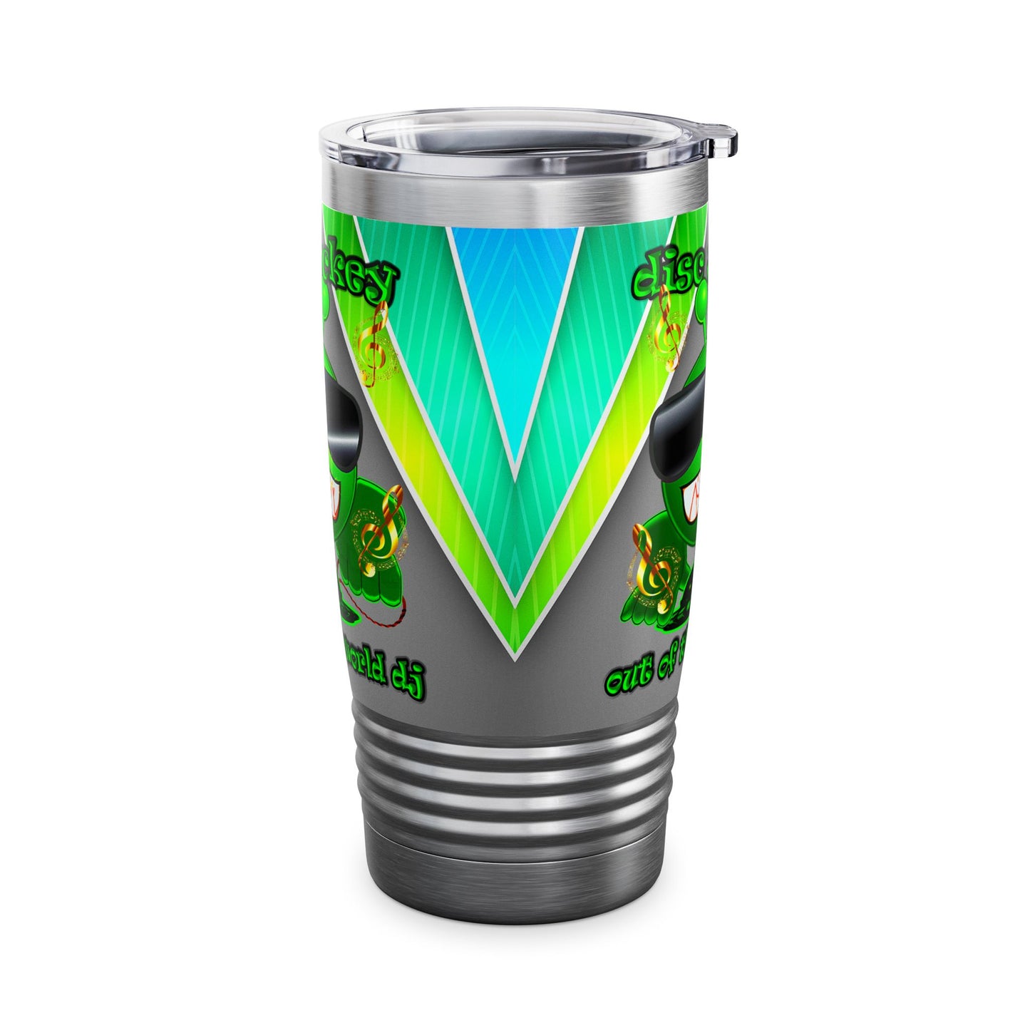 disc jockey - Ringneck Tumbler, 20oz (rainbow split)