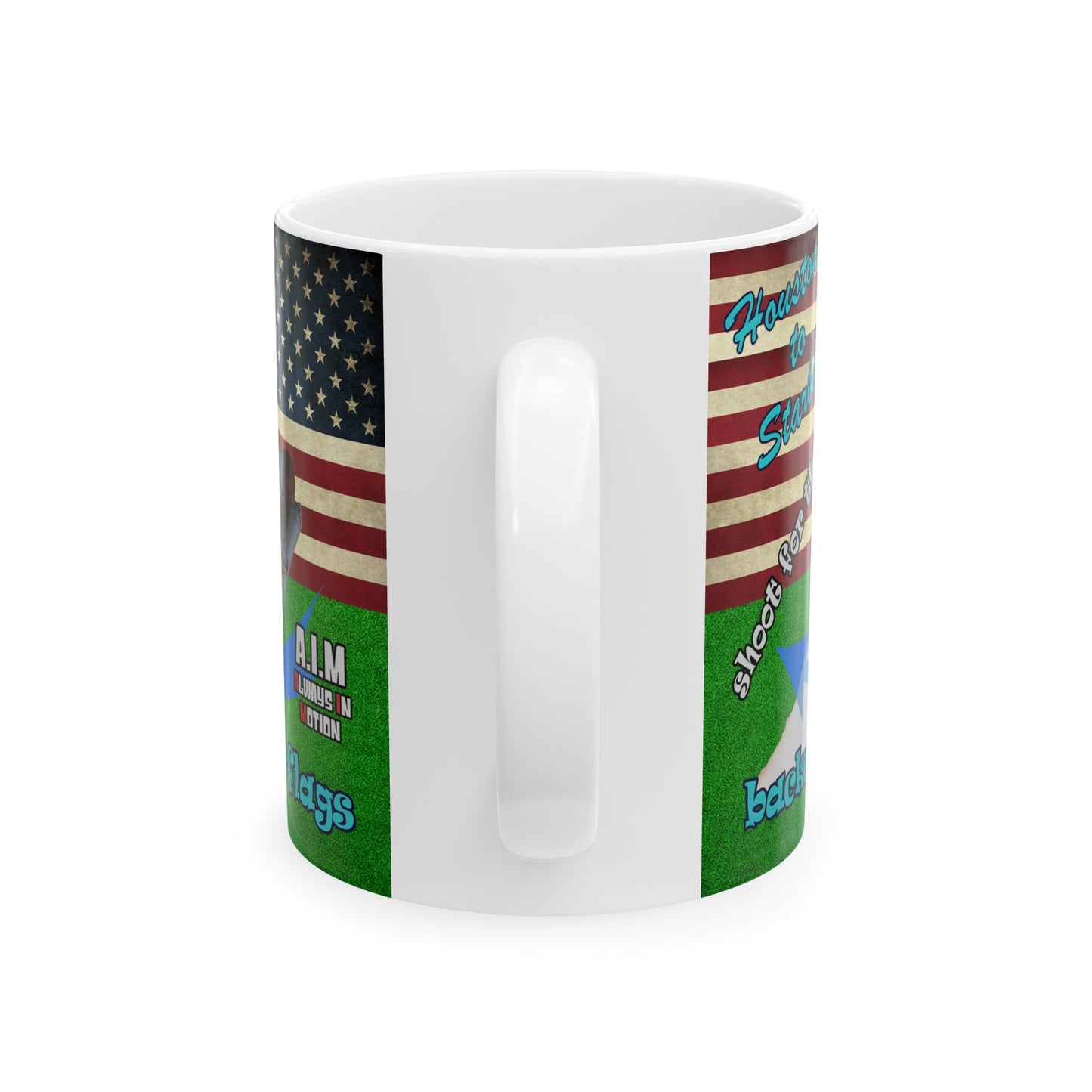 shoot for the stars - White Mug (green turf)