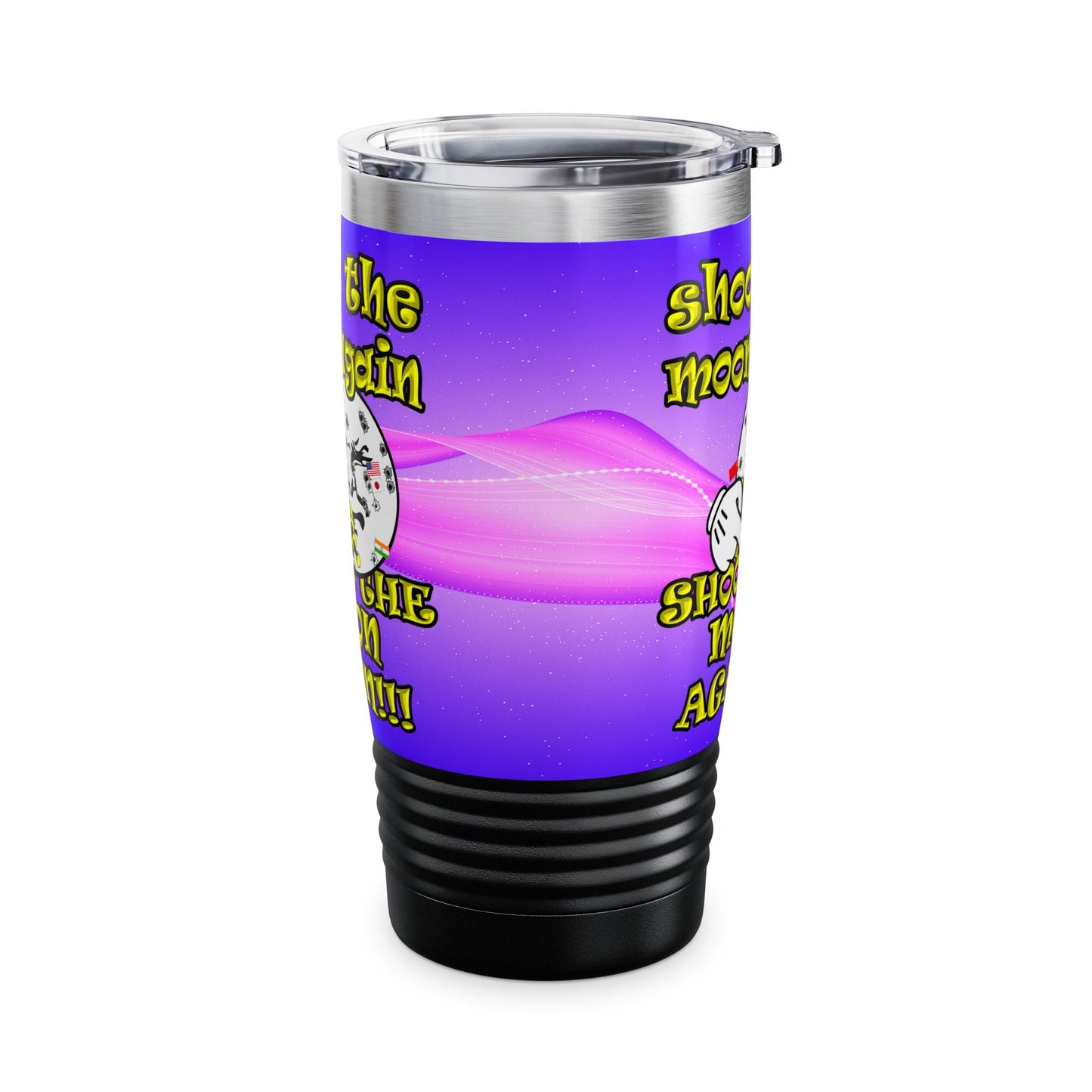 shoot the moon again - Ringneck Tumbler, 20oz (purple-pink wave)