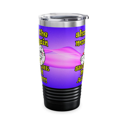 shoot the moon again - Ringneck Tumbler, 20oz (purple-pink wave)