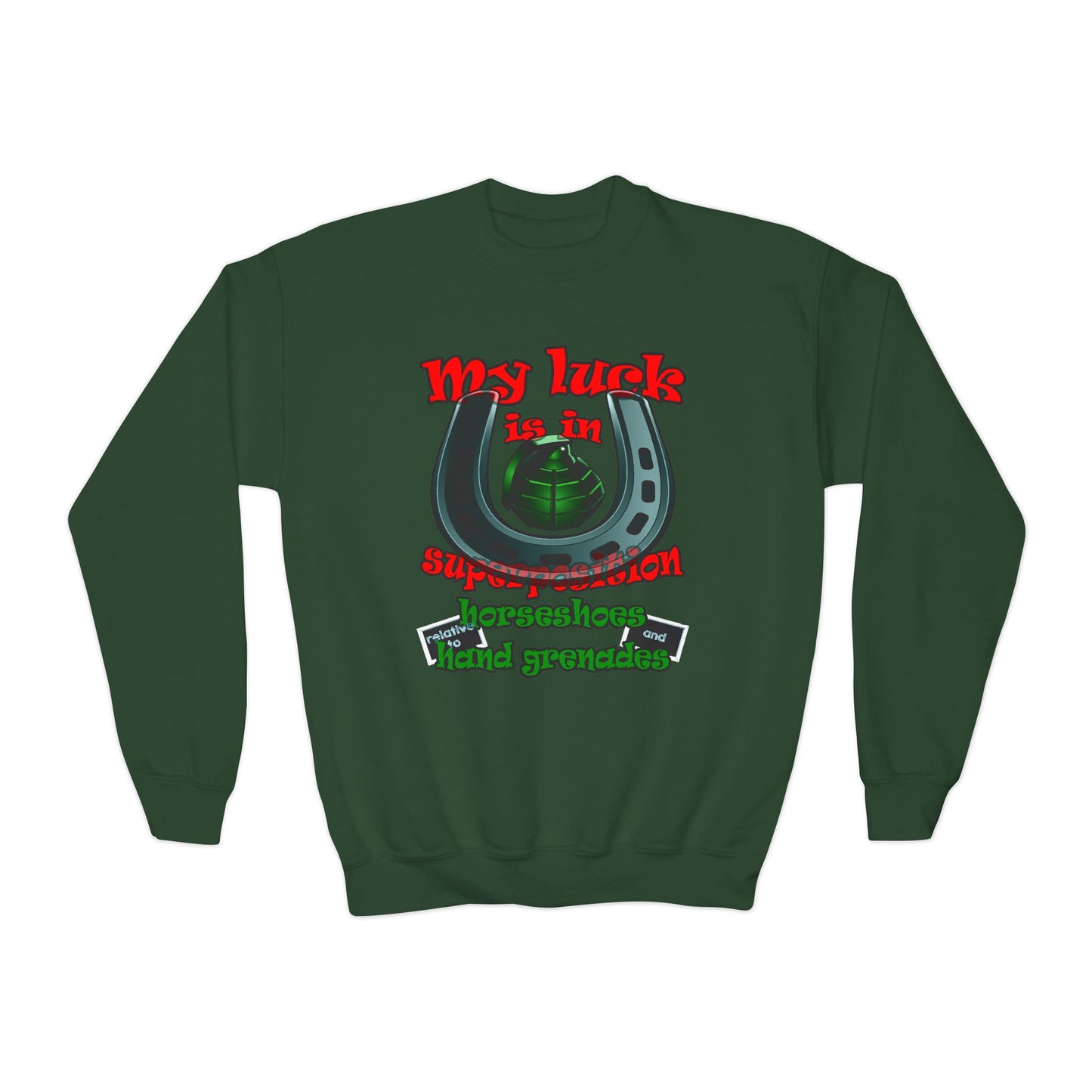 my luck - Youth Crewneck Sweatshirt