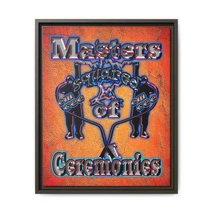 em cee squared - framed canvas art (burnt orange)