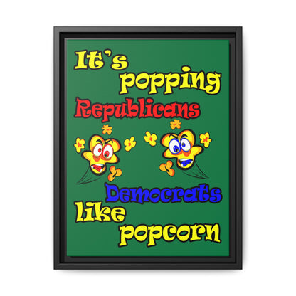 popping like popcorn - framed canvas art (dark green)