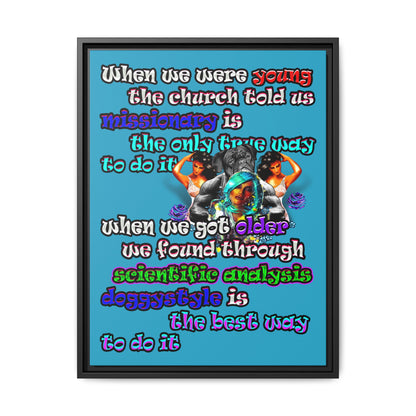 doggystyle - framed canvas art (turquoise)