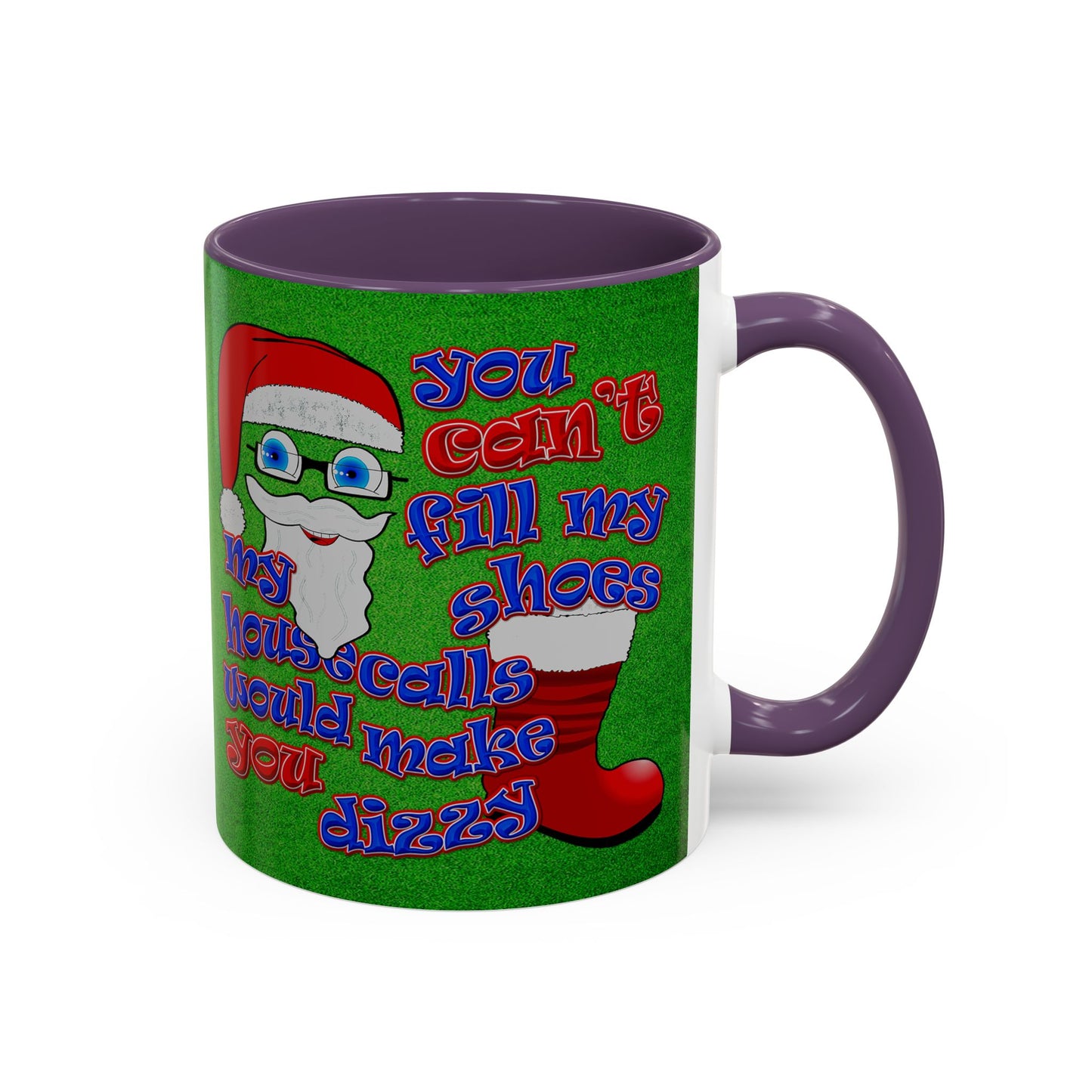 santa's shoes - Accent Mug (green turf)