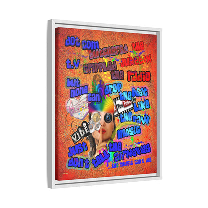 drop the beat - framed canvas art (burnt orange)