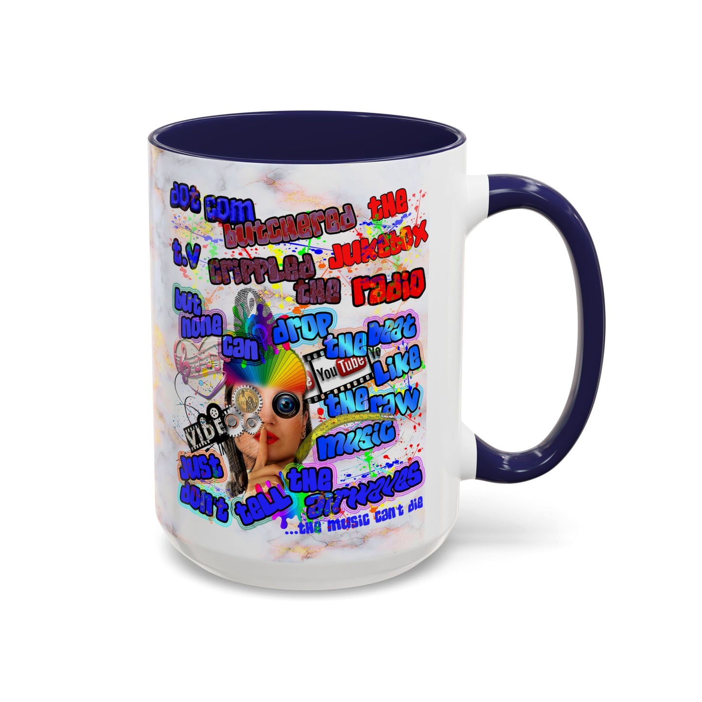 drop the beat - Accent Mug (white marble)