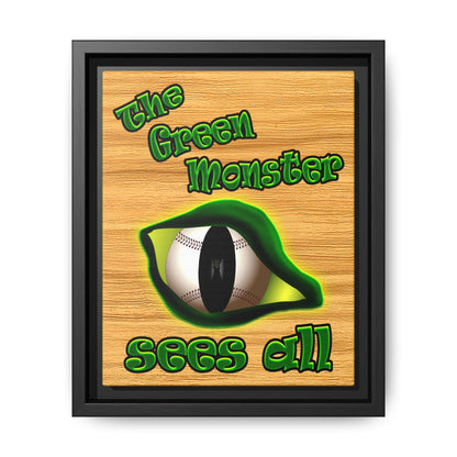 green monster - framed canvas art (butterscotch wood finish)